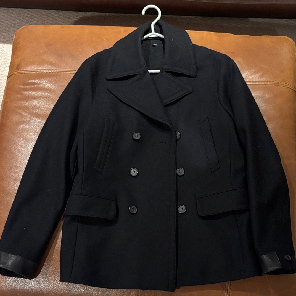 All Saints Classic Black Pea Coat